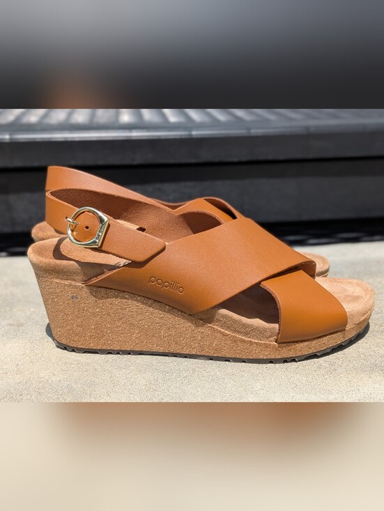 Birkenstock Shoes - Birkenstock Papillio Samira Womens Wedge Sandals Sz 9 / 40  Leather Slingback